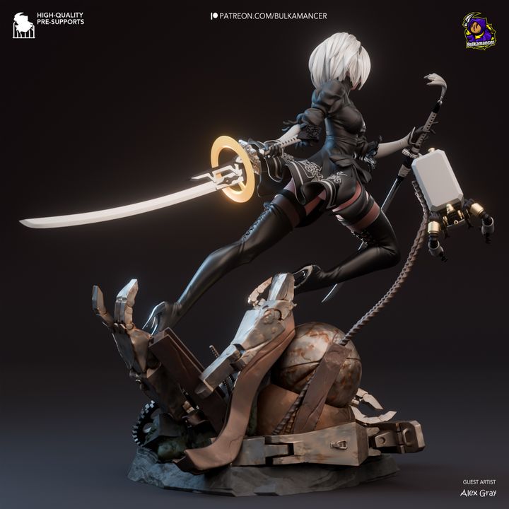 2B | Fan Sculpted Statue