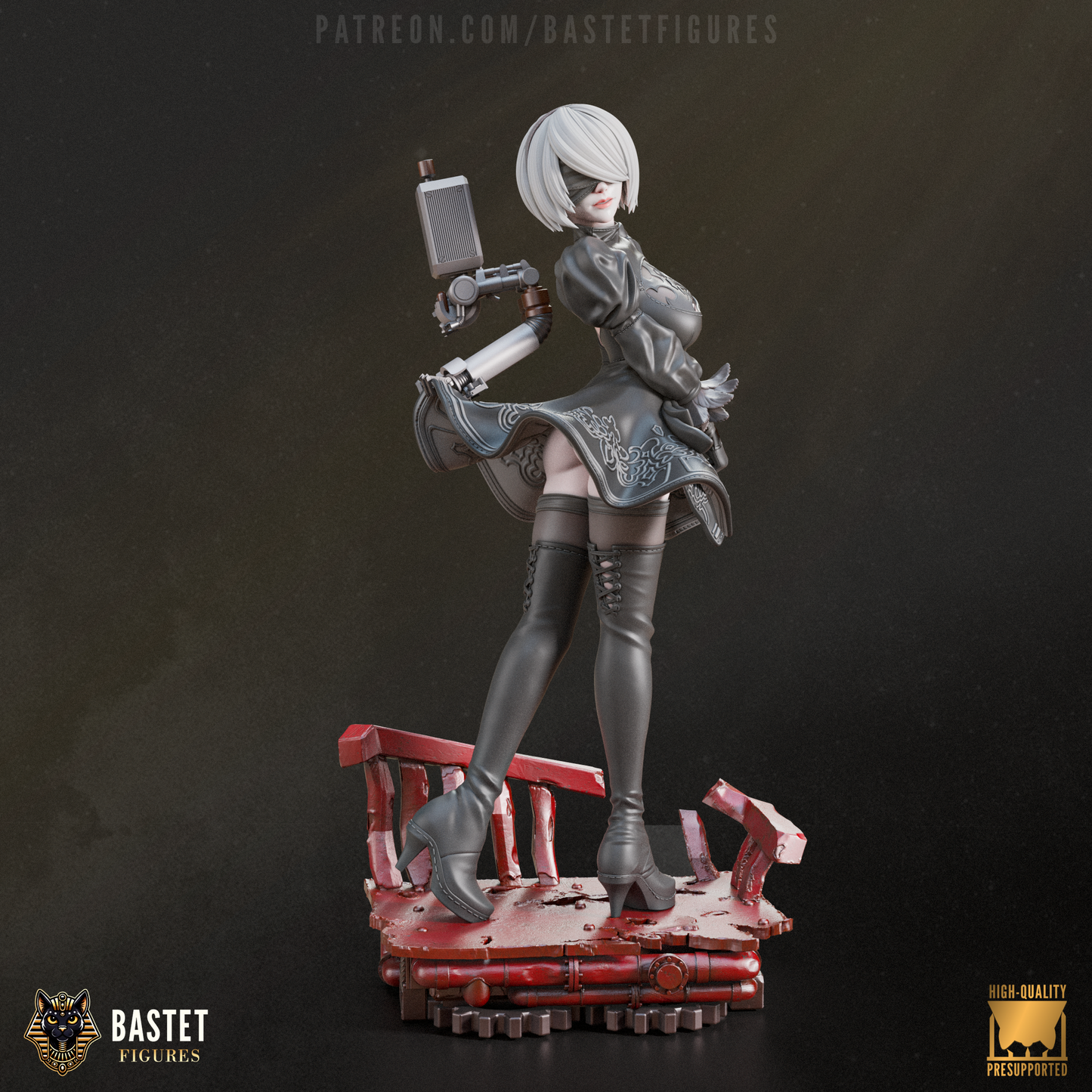 2B | Fan Sculpted Statue