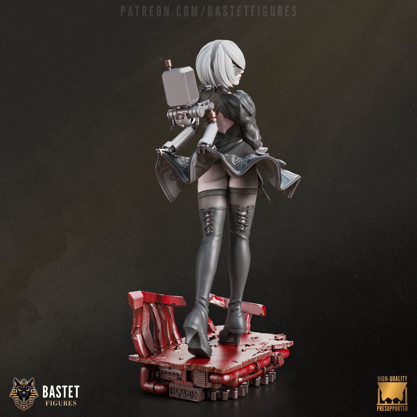 2B | Fan Sculpted Statue